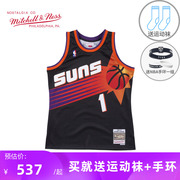 mitchellness复古球衣sw球迷版，nba太阳队哈达威99季，篮球服背心男