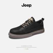 jeep吉普男鞋2024年春季鞋子，软底运动板鞋，商务休闲鞋男士皮鞋