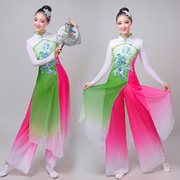 烟雨江南舞蹈演出服装女成人现代团扇舞伞舞表演服春夏古典舞套装