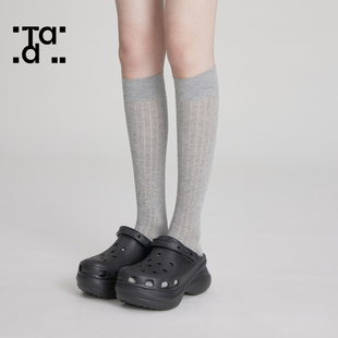 袜子女夏季薄款堆堆袜芭蕾风，miu系款jk竖条纹，长筒显瘦灰色小腿袜