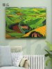 大卫霍克尼-乡野小路现代美式油画田园风景装饰画餐厅背景墙挂画