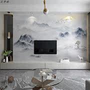 电视背景墙壁布新中式，3d立体墙画客厅墙贴纸影视，沙发墙面装饰壁纸