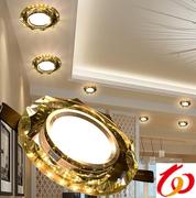 水晶筒灯3w射灯嵌入式客厅吊顶，孔灯超薄led天，花灯家用桶简灯洞。