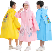 幼儿园宝宝小学生男女童，充气帽檐雨衣雨披卡通，图案儿童雨衣