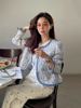 韩国chic春季法式名媛风圆领单排扣重工流苏设计宽松百搭长袖外套