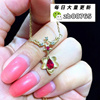 18黄KAU750金镶嵌天然红宝石项链日本女款高端珠宝首饰