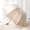深拱型太阳伞防晒防紫外线刺绣，折叠公主复古遮阳晴雨两用蘑菇雨伞
