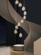 楼梯吊灯创意枫叶北欧别墅餐厅艺术旋转复式楼loft现代简约长吊灯