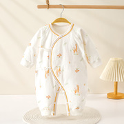 婴儿连体衣秋冬装纯棉长袖，哈衣爬服宝宝外穿和尚，服睡衣新生儿衣服