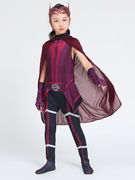 绯红女巫 女孩超级英雄装扮儿童万圣节角色扮演Cosplay披风斗篷装