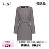 line韩国女装商场同款秋季圆领假两件千鸟格连衣裙NGOPLL9900