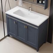 欧式浴室柜洗脸盆柜组合落地铝合金陶瓷一体盆卫生间，洗漱台阳台洗