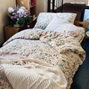 日本品牌订单 印花法兰绒床上用品 枕套 被套 床单 床笠 四件套