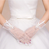 新娘白色手套  蕾丝网纱夏季可遮阳简约头纱 韩式婚纱手套
