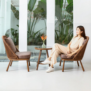 紫叶阳台藤椅三件套阳台桌椅组合北欧沙发椅现代简约休闲茶桌椅