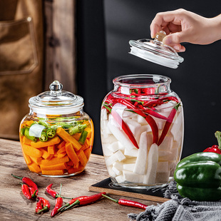 食品级玻璃泡菜坛专用加厚密封家用厨房腌制咸菜储物罐杂粮密封罐