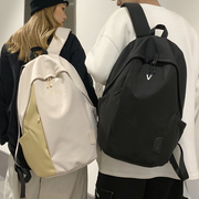 原创小众设计感书包，女大学生撞色高中生大容量背包，男双肩包旅行包