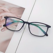 透明白色板材带鼻托男女眼镜框透灰色单镜片53细框方形光学眼镜架