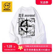 Mcessol设计师原创品牌玫瑰花英文白色无帽衫卫衣男女中性风学生