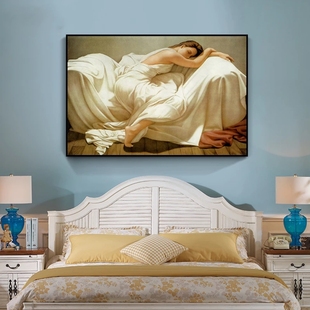 卧室装饰画床头挂画温馨现代简约背景墙，单幅墙画酒店宾馆房间壁画