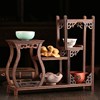 鸡翅木博古架古董架小摆件 红木工艺品底座茶具展示架实木置物架