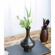 高档陶瓷花瓶装饰摆件现代简约客厅茶席鲜花插花干花黑色器皿小花