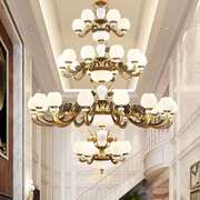 欧式楼梯灯具酒店别墅，复式楼大吊灯中空美式中式楼中客厅餐厅卧室