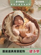 KD道具新生的儿拍照衣服满月婴儿摄影服装影楼宝宝田园风主题正版