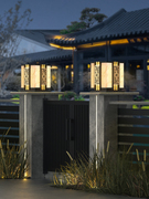 新中式柱头灯花园太阳能草坪，灯庭院景观柱头灯，别墅室外门口门柱灯