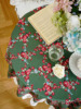 绿色印花桌布玫瑰花，防水法式蕾丝小圆桌布，田园茶几台布拍摄装饰布