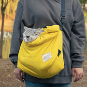 芝小麻 做只小袋鼠斜挎猫咪包书包外带包出门猫背包外出便携猫包