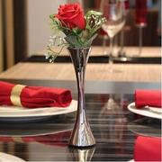 欧式创意不锈钢圆口花瓶简约现代插花器个性花瓶摆件餐桌单支花瓶