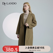 DT·LANDO毛呢大衣女中长款双面呢外套纯色百搭复古气质