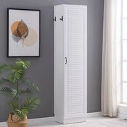 进门鞋柜家用门口门厅柜小户型窄柜高立式(高立式)多功能白色储置物柜安装