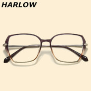 方脸时尚彩色眼镜框女韩版潮，tr90个性粗框近视眼镜，可配度数眼镜架