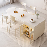 时尚1686餐桌白色简约烤漆餐桌实木大理石餐桌椅组合