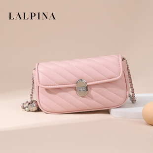 LALPINA菱格链条包包2023女包夏季时尚百搭单肩斜挎包小方包