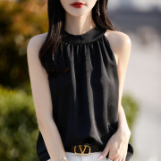 法式挂脖吊带背心女设计感小众优雅气质小衫洋气减龄百搭T恤上衣