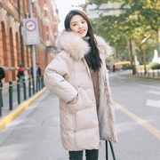 棉衣女中长款2023面包服女学生，韩版宽松大毛领棉袄冬季外套女