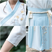 改良版古装汉服连衣裙少女夏装初，中高中学生中国风汉元素裙子套装