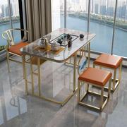轻奢阳台小型家用茶台现代简约岩板泡茶桌椅组合功夫办公茶几套装