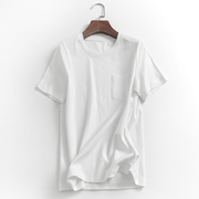 k864纯色拼贴口袋显瘦圆领短袖，上衣夏季2023基本款，百搭女t恤