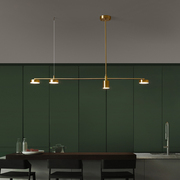 餐厅吊灯现代简约全铜北欧灯具创意个性led吧台吊灯长条卧室灯