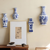 新中式客厅卧室墙壁面装饰品挂件壁挂花瓶创意挂盘花插陶瓷青花瓷