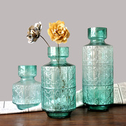 美式创意花瓶装饰摆件，软装客厅台面水培，玻璃花器摆设品