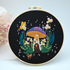 手工diy刺绣材料包鲁绣森林蘑菇，系列创意装饰画，摆件英文挂画针线