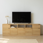 无即所有 日式电视柜现代简约小户型实木客厅轻奢白橡木组合墙柜