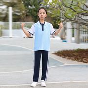 夏季学院风小学生初中高中生校服班服情侣亲子运动套装教师服