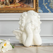 欧式复古托腮天使法式雕塑树脂摆件装饰家居软装卧室客厅摆拍道具