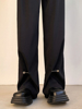 纯黑色意式那不勒斯西裤男直筒新中式男装高级感垂感高个子微喇